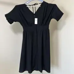 【未使用品】cletta ブラック 半袖ミニワンピース