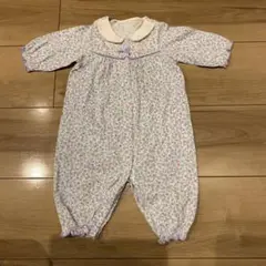 ミキハウス カバーオール ロンパース 50〜60cm 花柄 女の子 長袖