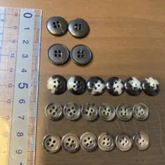 マーブル　ボタンセット　茶色　ブラウン　ブラック　黒色