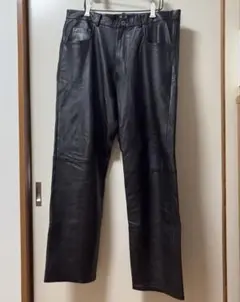 格安　古着G.Jブラックレザーパンツ38インチ