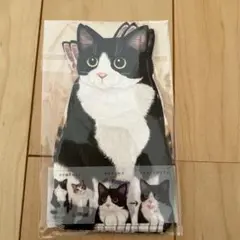 猫の舌しまい忘れポチ袋 ハチワレ＆三毛トラ