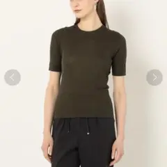 Ballsey トゥモローランド マーセライズドコットンリブ カーキ