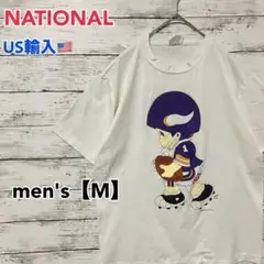 ●T346【US輸入】NATIONAL Tシャツ ホワイト系 men's【M】