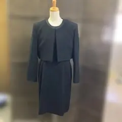 266-6 ブラックスーツ 礼服 ワンピースジャケット2点セット 13号