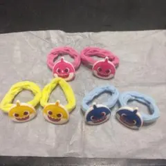 ベイビーシャーク ヘアゴム3種類6本ベイビーシャーク♪ママシャーク♪パパシャーク