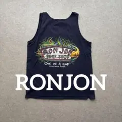 RON JON 両面プリントタンクトップ ネイビー M サーフ系　サーフィン