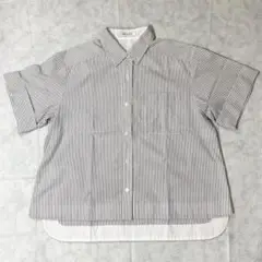 美品✨ADORE アドーア・半袖シャツ コットン ストライプ 38（M相当）