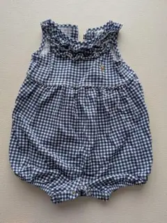 Ralph Lauren ネイビーチェックロンパース　6M 70cm