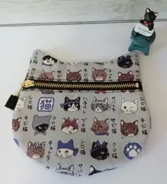 猫型　フラットポーチ