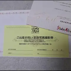 スタジオアリスご出産お祝い記念写真撮影券
