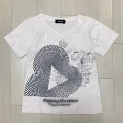 ZUCCa プリント Vネック Tシャツ (アイボリー / Mサイズ)