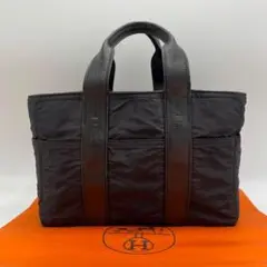【ベタ無し】エルメス トートバッグ アカプルコPM レザー×ナイロン ブラック