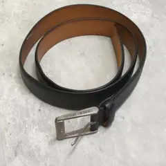 【美品】Giorgio Armani ブラックレザーベルト Giorgio Armani ブラックレザーベルト 91/36