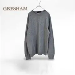 【GRESHAM グレシャム】カシミヤ100% ニット　セーター　グレー　メンズ