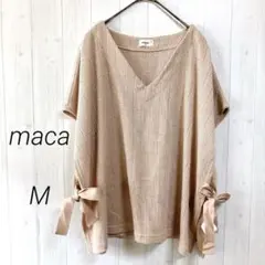 maca ニットベスト　M　ピンクベージュ　ゆったり　オーバーサイズ　リボン