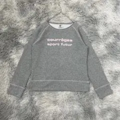 【クレージュ】ロゴ刺繍 トレーナー 裏起毛 裾リブ（38）スポーティ TC365