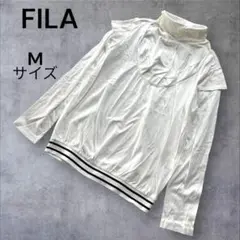 未使用サンプル✨FILA フィラ✨タートルネックプルオーバーTシャツ M 白
