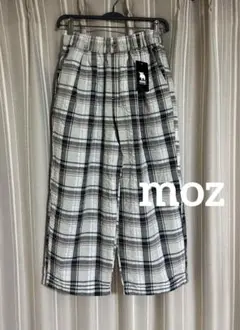 moz モズ 9分丈裾ダブルワイド パンツ ゆったり体型カバー
