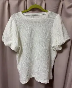 しまむら★mysacloset バルーンスリーブトップス LL ホワイト
