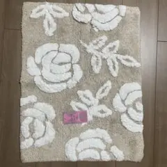 インド製 花柄 コットンマット 約45x60cm 新品