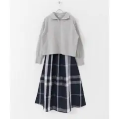 ITEMS URBAN RESEARCH スウェットチェックドッキングワンピース