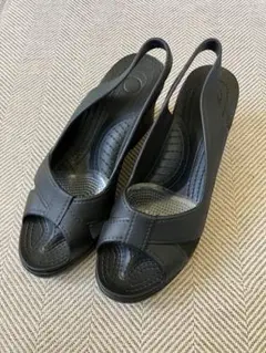 NIENA ブラック スリングバックサンダル LLサイズ
