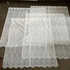 のれん カフェカーテン　レース　4枚セット
