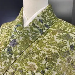 【和】10254t 着物 小紋 花植物文様 しつけ付き
