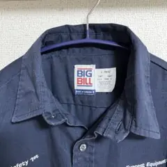ビッグビル BigBill 長袖ワークシャツ ネイビー 大きめ メンズLサイズ