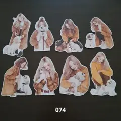 コラージュ素材　犬と女性のイラスト セット