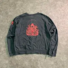 6AS6【Japanese vintage】漢字 菩薩 スウェット 古着