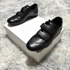 【未使用に近い】HOGAN 本革 ベルクロ スニーカー BLACK