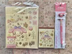 【新品未使用】マイメロディ　レターセット　ミニメモ帳　マスコットボールペン　3点