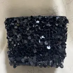 スパンコール 黒 ポーチ 20cm×15cm ★ほぼ未使用 ★美品