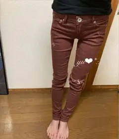 GYDA BACK RIPPED カラースキニーデニムS*❁¨̮