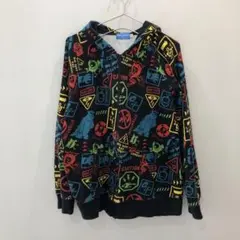 J543 ディズニー ジップアップパーカー ブラック メンズ L