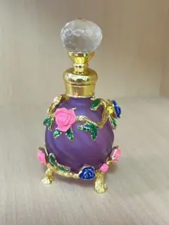 インテリア小物　飾るガラス香水瓶　ヴァイオレット＆ローズ　パルファム
