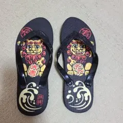 沖縄 シーサーデザイン 島ぞうり 約26cm ビールサンダル