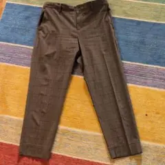 GLOBAL WORKブラウン チェック柄 スラックス XL