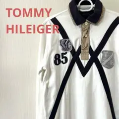 TOMMY HILEIGER長袖ラガーシャツワッペン　オフホワイト　Ｓサイズ