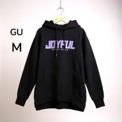 GU トレーナー スウェット ブラック パーカー M 黒 フード JOYFUL