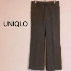 【美品】UNIQLO　ユニクロ　ビジネスパンツ　グレー　センタープレス　S　M