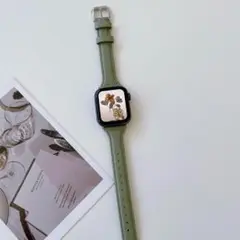 アップルウォッチ レザー ベルト グリーン Apple 38 40 41