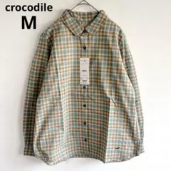 7984クロコダイル【定価9,900円】新品未使用　チェック柄シャツ　ワニロゴ