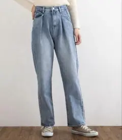 Apresjour＊ライトブルーハイウエストストレートデニム L*.