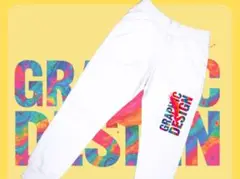ドライスウェットパンツ スプラッシュ 英字プリント おしゃれパンツ　Lサイズ