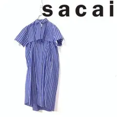22SS sacai サカイ ポプリン ストライプ ワンピース