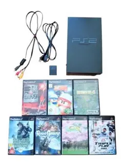 ＰＳ２ 本体セット＜ソフト７本；真・三國無双3、パワプロ9、聖剣伝説4など＞