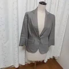 グレー テーラードジャケット シングルボタン