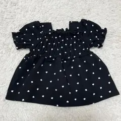 バースデイ　ブラック　ハート柄　チュニック　80